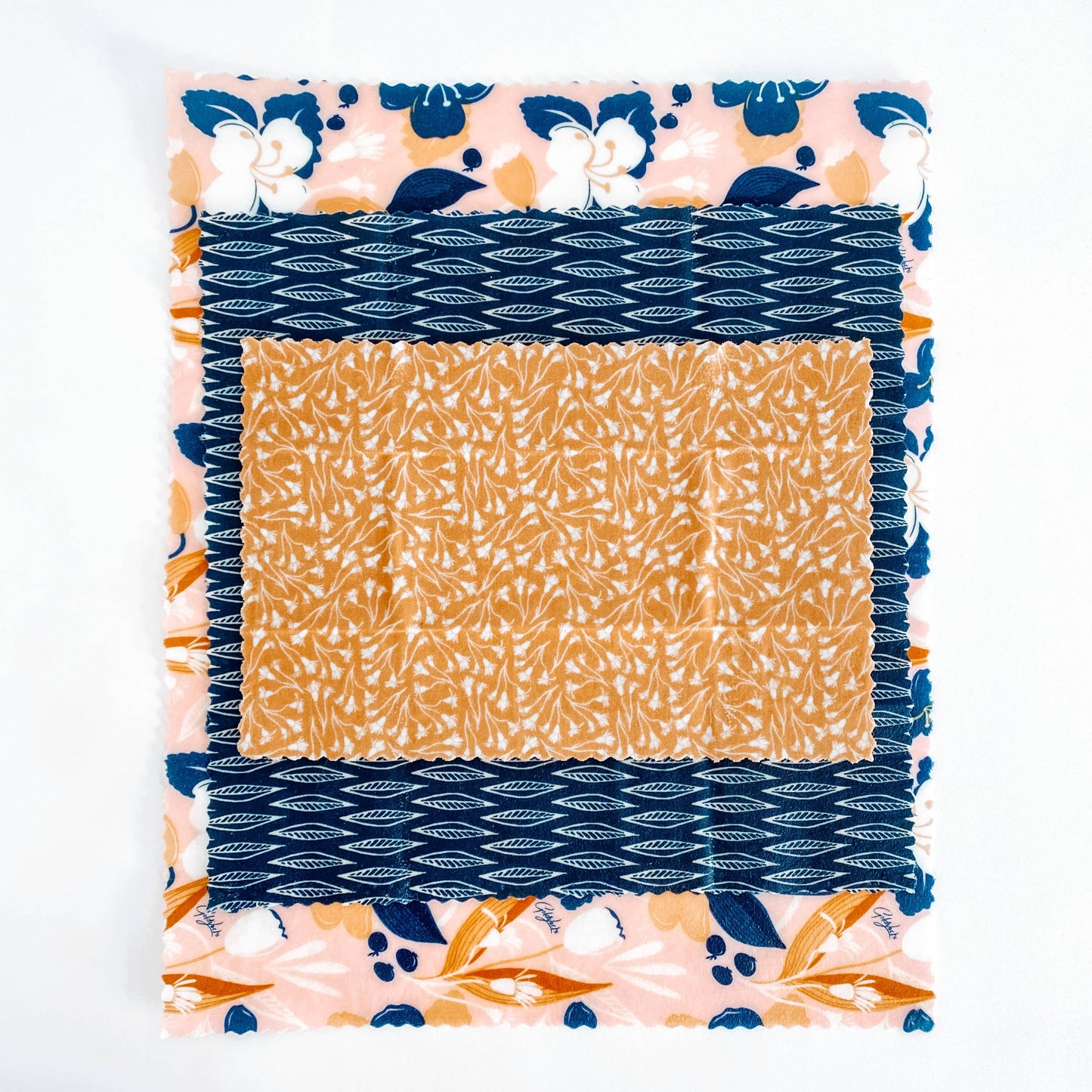 Goldilocks Goods Beeswax Wraps - Set of 3 - Amber Blueberry