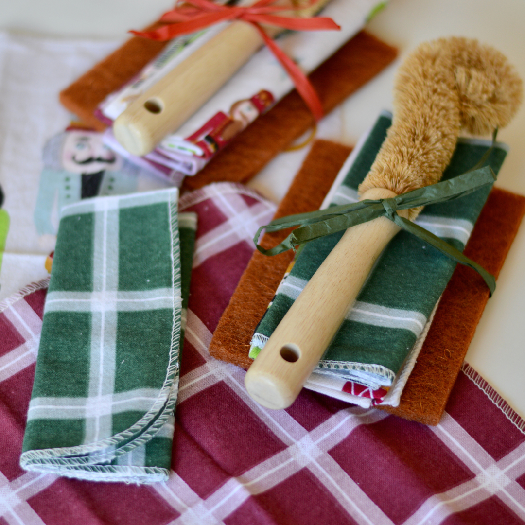 Zero Waste Holiday Kitchen Cloth & Dish Scrubber Set