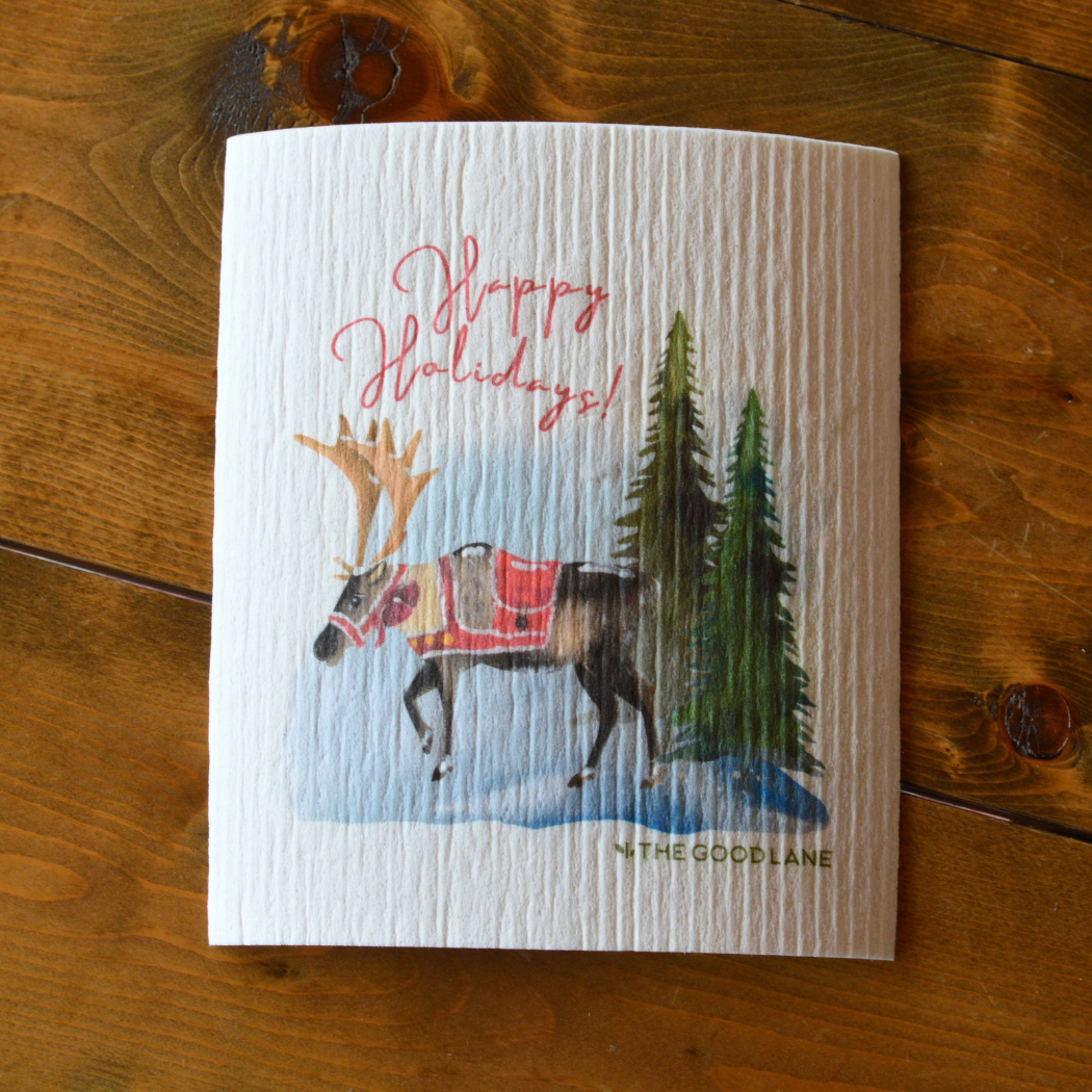Holiday Reindeer Swedish Sponge Cloth