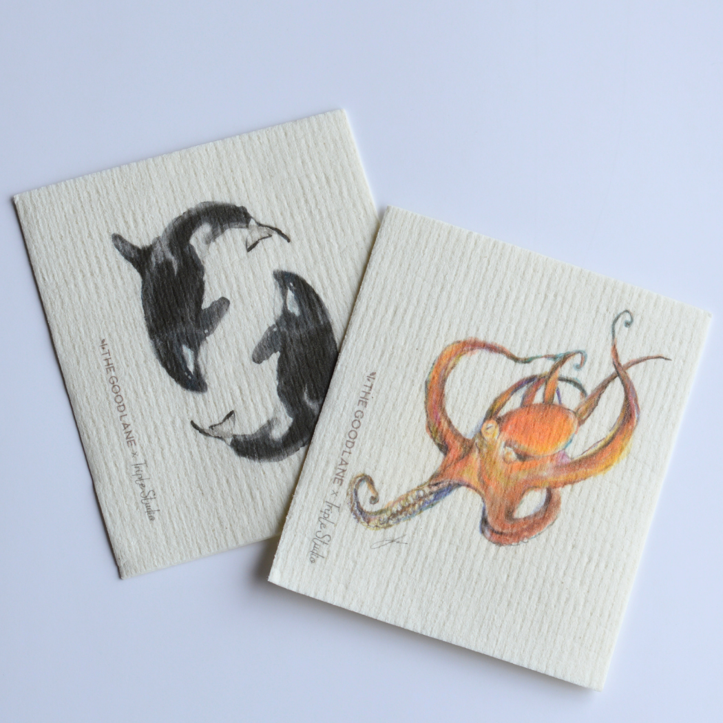 This Set Protects the Ocean - Swedish Sponge Cloth Set
