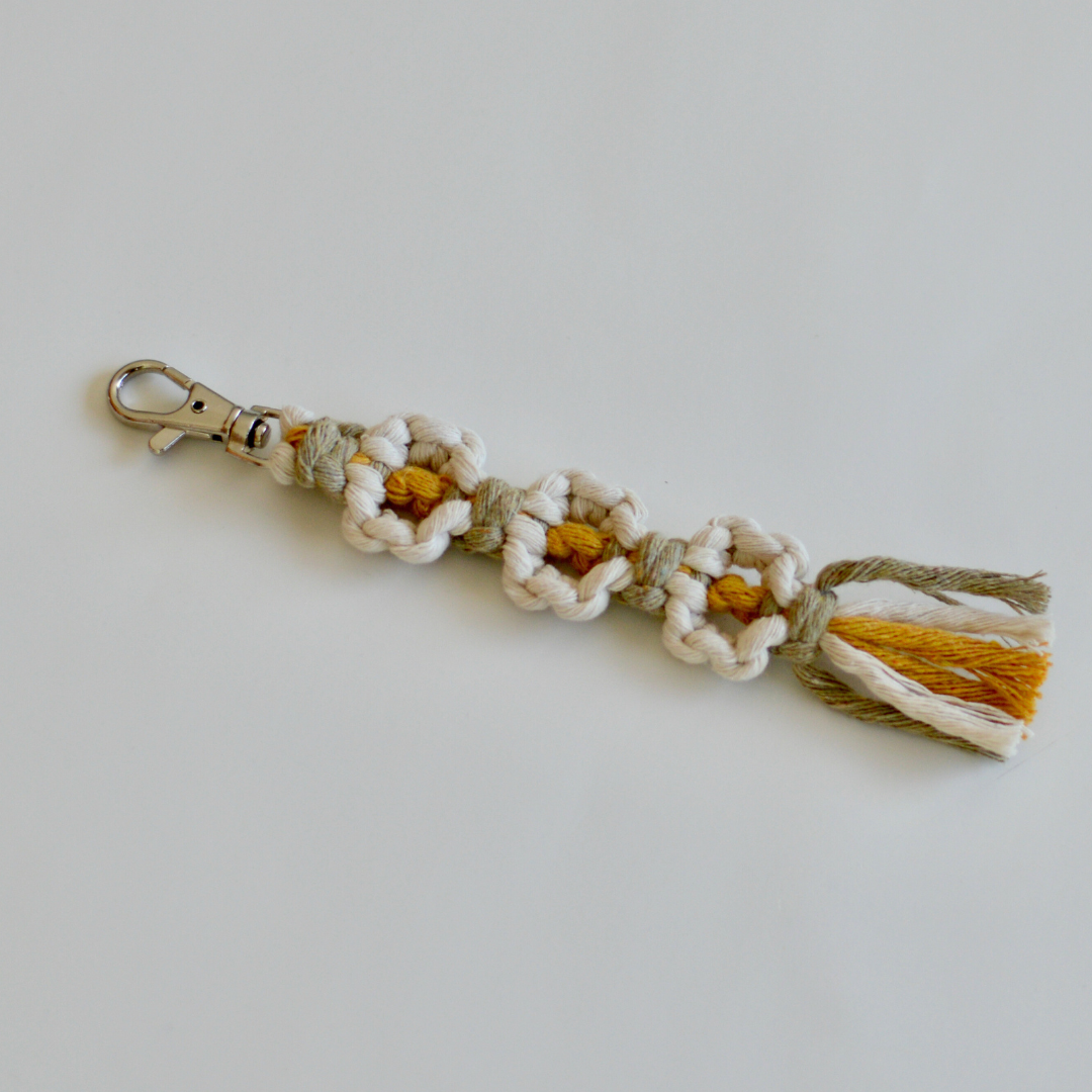 Macrame Boho Floral Keyring