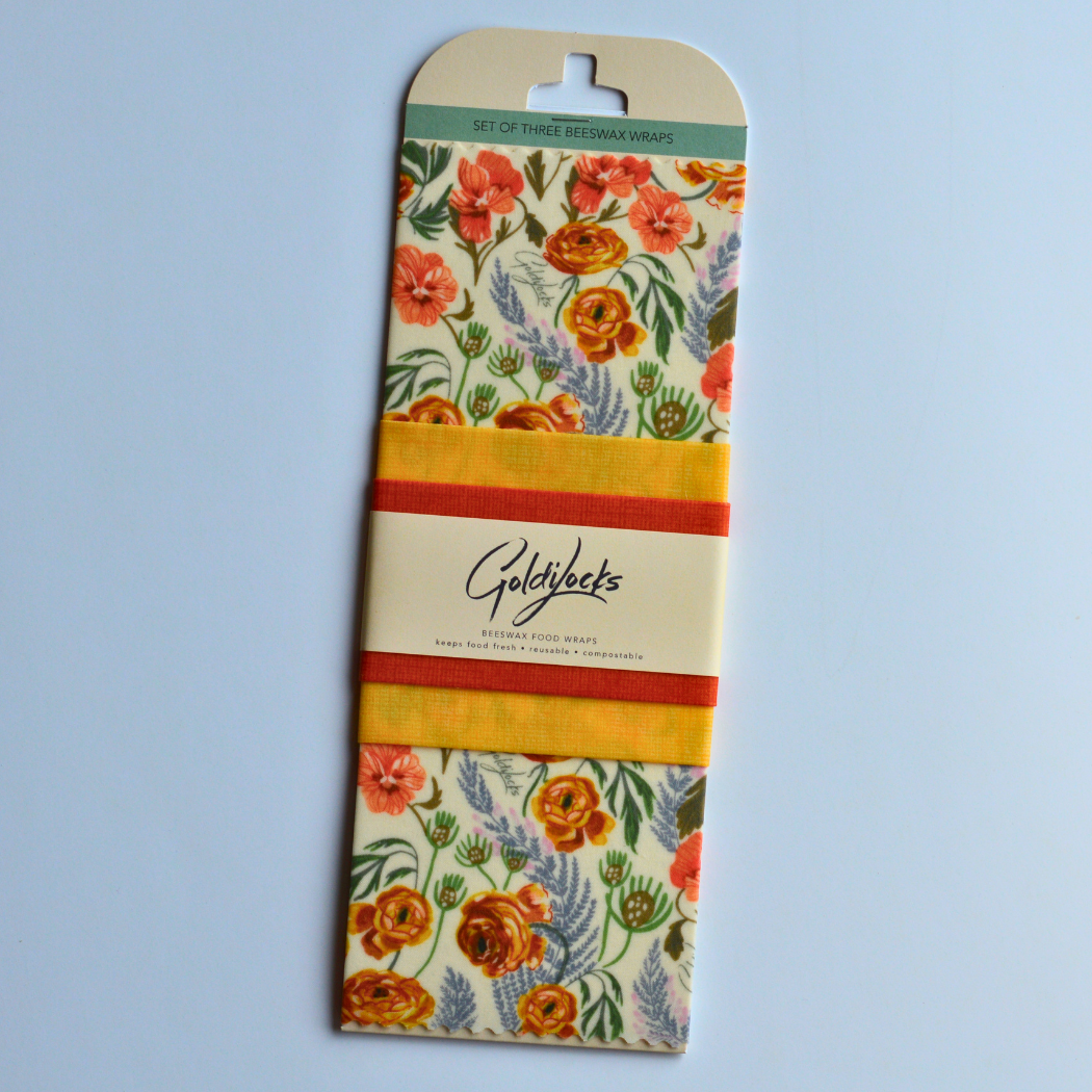 Goldilocks Goods Beeswax Wraps - Set of 3 - Garden Floral