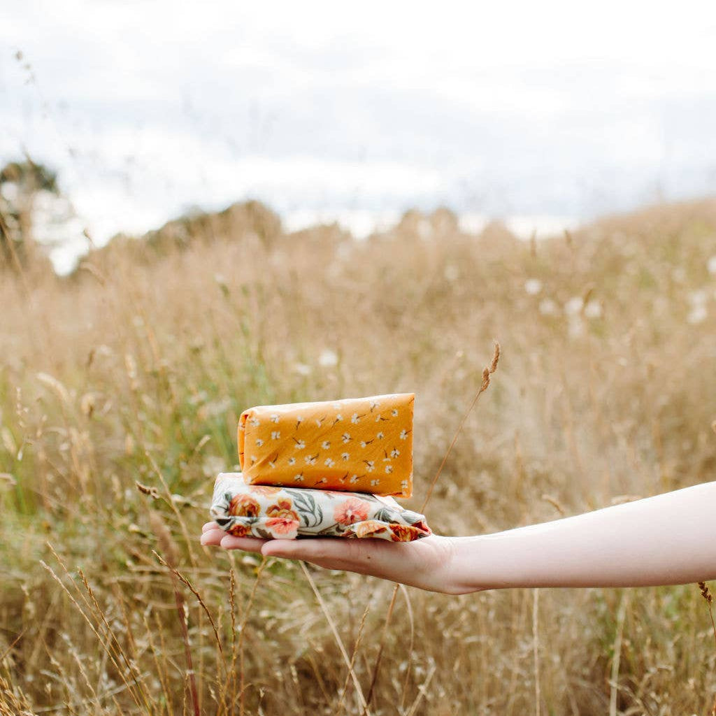 hand holding beeswax wrap