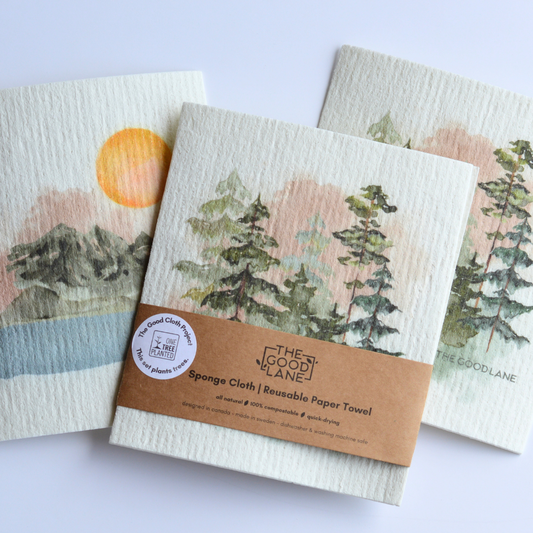 This Set Plants Trees (Watercolour) - Swedish Sponge Cloth Set