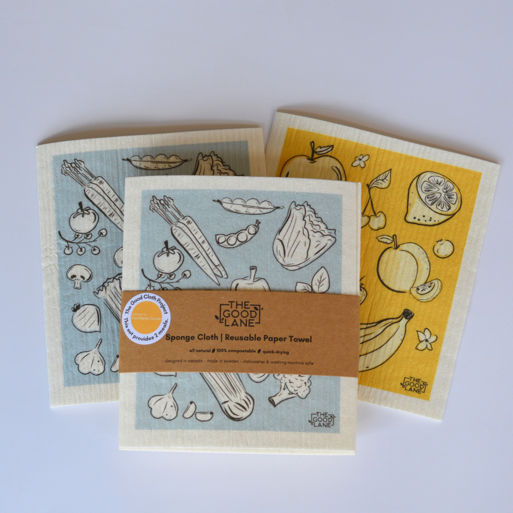 This Set Provides Meals (Fruit & Veg) - Swedish Sponge Cloth Set