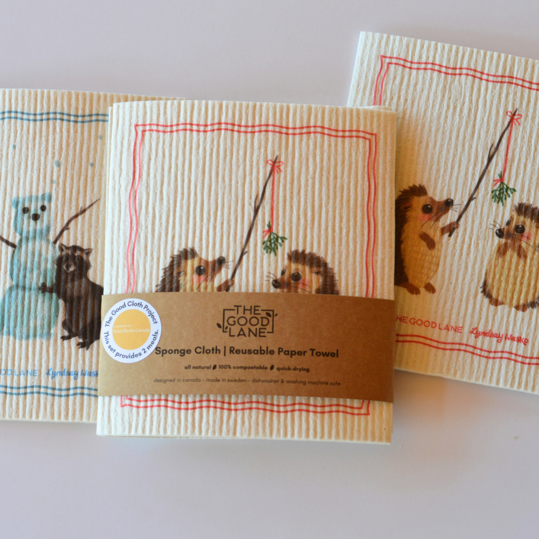 This Set Provides Meals (Holiday Critters) - Swedish Sponge Cloth Set