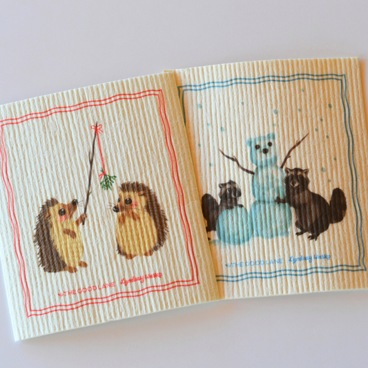 This Set Provides Meals (Holiday Critters) - Swedish Sponge Cloth Set