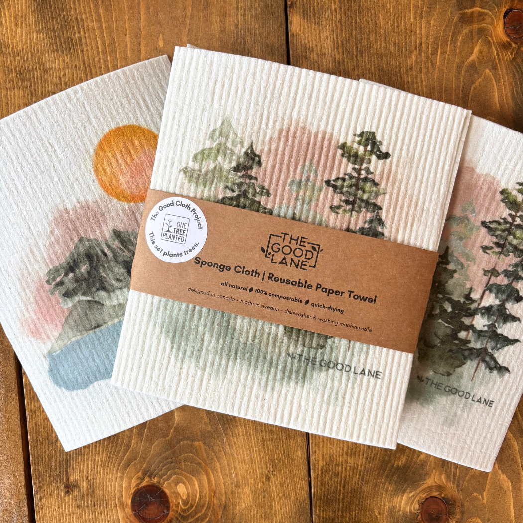 This Set Plants Trees (Watercolour) - Swedish Sponge Cloth Set