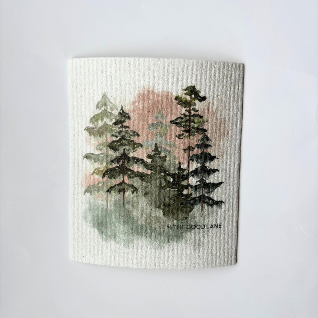 This Set Plants Trees (Watercolour) - Swedish Sponge Cloth Set