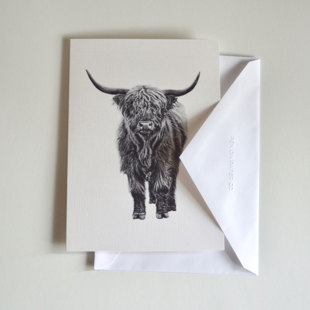 Highland Cow Blank Greeting Card
